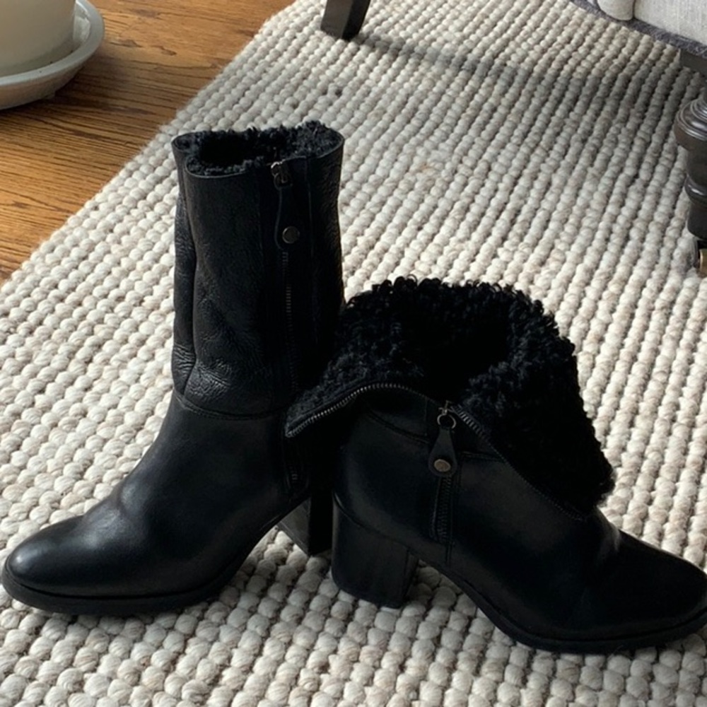 Fabianelli Italian Shearling/Leather Booties.